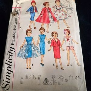Vintage 3252 Symplicity Printed pattern for dolls for Moss REVLON AND CISSY